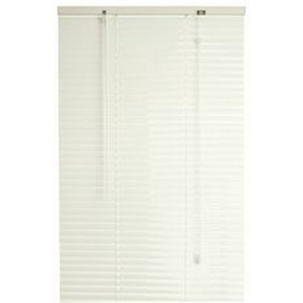 Designer's Touch Cordless 53" W x 48" L White Aluminum Blinds 1" Slats Designer's Touch Cordless 53" W x 48" L White Aluminum Blinds 1" Slats